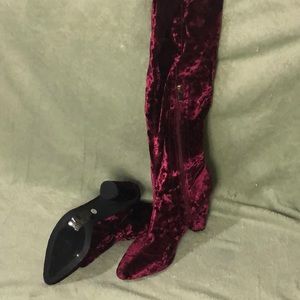 Knee High Velvet Boots